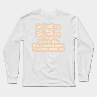 Illicit Affairs Tan Lyrics Long Sleeve T-Shirt